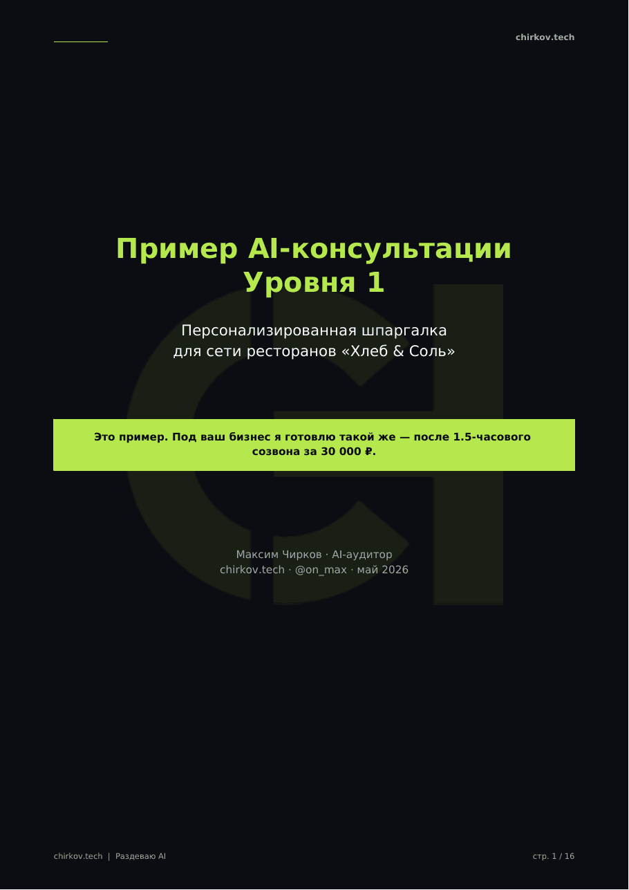 Превью PDF: Вводный аудит